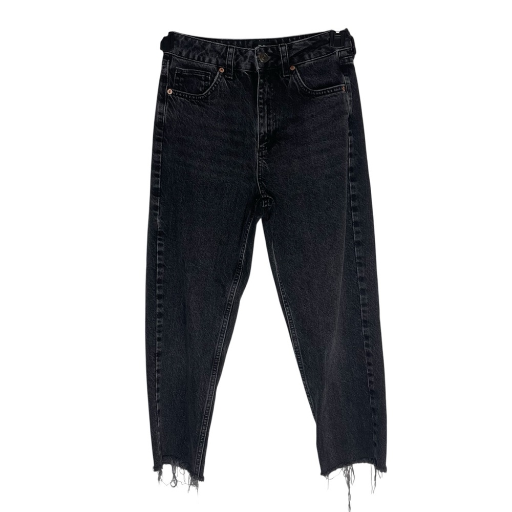 BDG Mom Jeans Black Distressed Hem Size 26